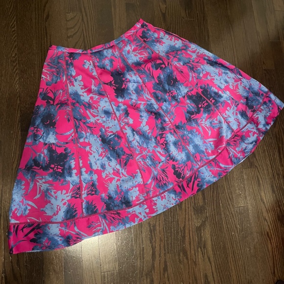 Banana Republic Pink & Blue Floral A Line Midi Skirt - Picture 2 of 5